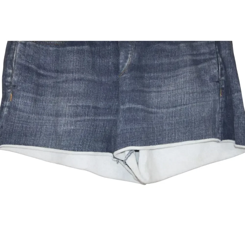 Rag & Bone Blue Faux Distressed Denim Cotton Casual Stretchy Soft Summer Shorts